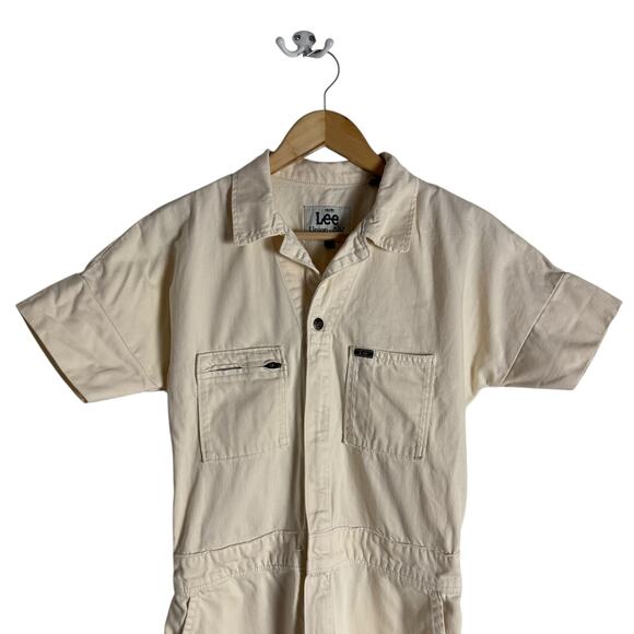 Lee Short Union-Alls Cream Utility Denim Romper Size Small - Picture 6 of 16